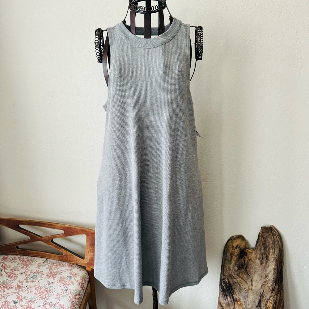 Boutique | high collar shift dress open back